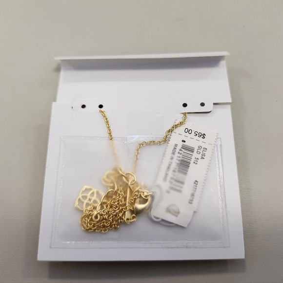 NWT Kendra Scott 14k Gold Plated Elisa Dichroic Gold Pendant Necklace - Picture 2 of 2